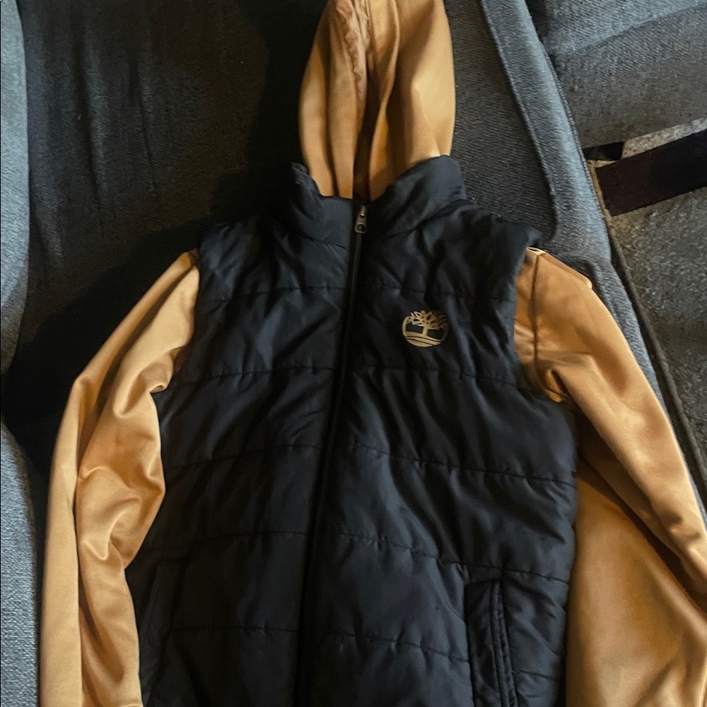 Timberland Black and Brown Hooded Jacket